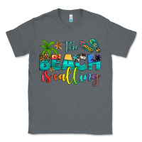 Charcoal Heather the beach is calling Classic Tee - Artiststas