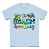 Dusty Blue the beach is calling Classic Tee - Artiststas