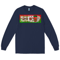 Navy flannels lattes leggings Long Sleeve Tee - BundleAndBundleShop