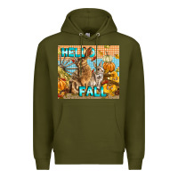 Army Green Hello Fall Rabbit Premium Hoodie - LillyAllenDesigns