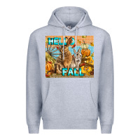Heather Grey Hello Fall Rabbit Premium Hoodie - LillyAllenDesigns