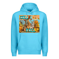Ocean Blue Hello Fall Rabbit Premium Hoodie - LillyAllenDesigns