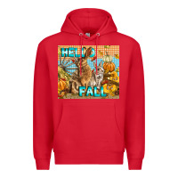 Red Hello Fall Rabbit Premium Hoodie - LillyAllenDesigns