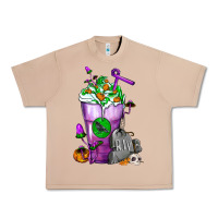 Burro Halloween Cold Drink Frappe With Tombstone Urban Heavy Tee - FaDigitalArtStudio