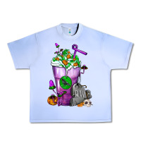 Grape Ice Halloween Cold Drink Frappe With Tombstone Urban Heavy Tee - FaDigitalArtStudio