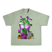 Oil Green Halloween Cold Drink Frappe With Tombstone Urban Heavy Tee - FaDigitalArtStudio