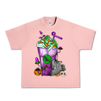Salmon Halloween Cold Drink Frappe With Tombstone Urban Heavy Tee - FaDigitalArtStudio