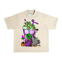 Sandshell Halloween Cold Drink Frappe With Tombstone Urban Heavy Tee - FaDigitalArtStudio
