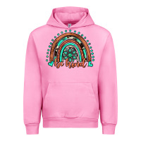 Fuchsia Pink be kind western turquoise rainbow Urban Hoodie - JahusDesignShop