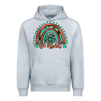 Heather Grey be kind western turquoise rainbow Urban Hoodie - JahusDesignShop