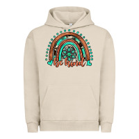 Pigment French Oak be kind western turquoise rainbow Urban Hoodie - JahusDesignShop
