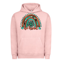 Pigment Salmon be kind western turquoise rainbow Urban Hoodie - JahusDesignShop