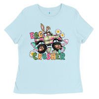 Baby Blue Egg crusher monster truck Ladies Tee - CowGirlArtShop