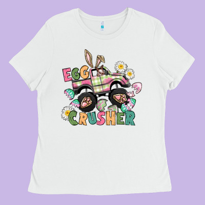 Egg Crusher Monster Truck Ladies Tee Designed By Cowgirlartshop