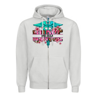 Dove Grey floral nurse custom name Zipper Hoodie - AdoDesignShop