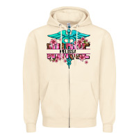 Sandshell floral nurse custom name Zipper Hoodie - AdoDesignShop