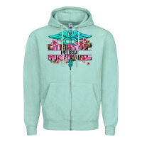 Seafoam floral nurse custom name Zipper Hoodie - AdoDesignShop