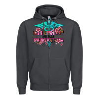 Smoke floral nurse custom name Zipper Hoodie - AdoDesignShop