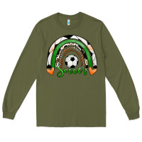 Army Green Soccer Rainbow Long Sleeve Tee - RanaPortraitStore