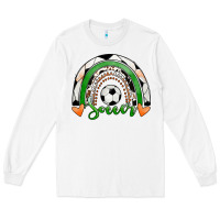 White Soccer Rainbow Long Sleeve Tee - RanaPortraitStore