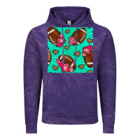 Cloud Purple american football roses and hearts seamless pattern Vintage Hoodie - BundleAndBundleShop