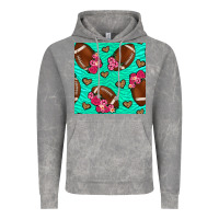 Cloud Rock american football roses and hearts seamless pattern Vintage Hoodie - BundleAndBundleShop