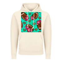 Vintage Artic american football roses and hearts seamless pattern Vintage Hoodie - BundleAndBundleShop