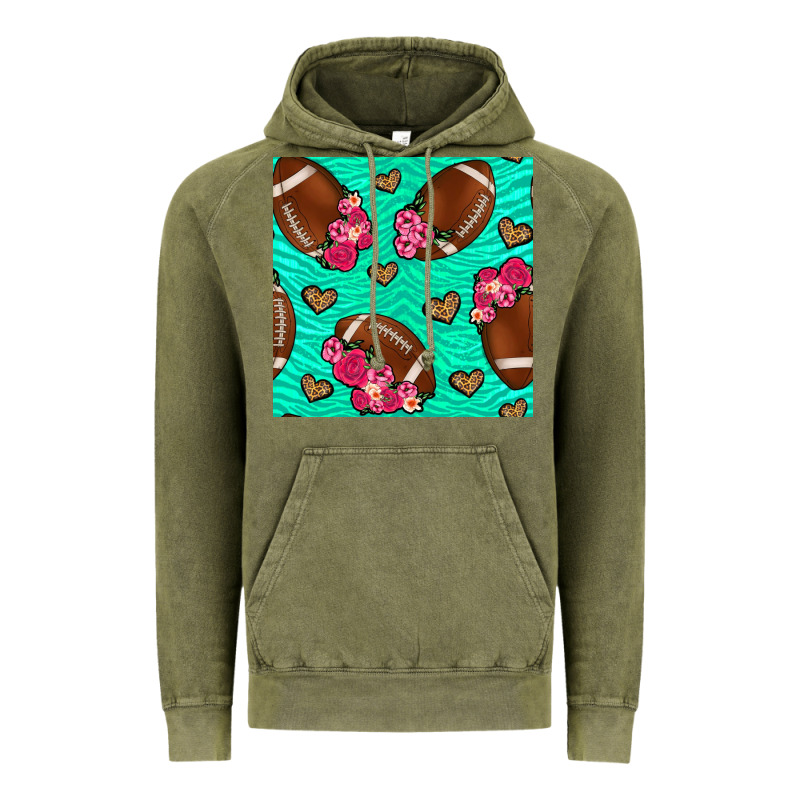 American Football Roses And Hearts Seamless Pattern Vintage Hoodie by BundleAndBundleShop | Teevron