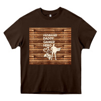 Chocolate Brown husband daddy gamer hero Heavy Core Tee - TumblerDesignByShophia