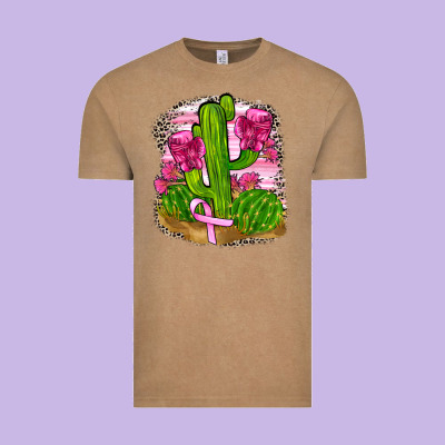 Breast Cancer Cactus Vintage Tee Designed By Fadigitalartstudio