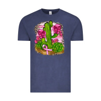 Vintage Denim breast cancer cactus Vintage Tee - FaDigitalArtStudio