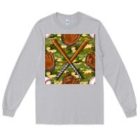 Moon Dust baseball bat and gloves with camouflage seamless pattern Long Sleeve Tee - BundleAndBundleShop