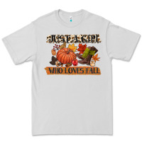Dove Grey just a girl who loves fall Premium Tee - CowGirlArtShop