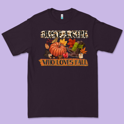 Just A Girl Who Loves Fall Premium Tee Designed By Cowgirlartshop