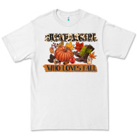 White just a girl who loves fall Premium Tee - CowGirlArtShop