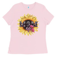 Bubblegum Pink Mom life sunflower mother's day Ladies Tee - HowdyJamesFarm