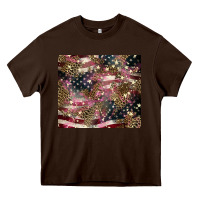 Chocolate Brown American flag leopard pinktumbler Heavy Core Tee - HowdyJamesFarm