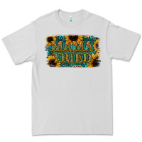Dove Grey Sunflower Serappe Turquoise Gemstone Mama Tried Premium Tee - Jasminsmagicworld