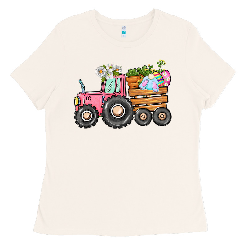 Easter Bunny Tractor Ladies Tee by CowGirlArtShop | Teevron