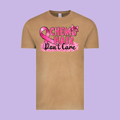 Breast Cancer Chemo Hair Don't Care Vintage Tee Designed By Fadigitalartstudio