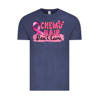 Vintage Denim Breast Cancer Chemo hair don't care Vintage Tee - FaDigitalArtStudio