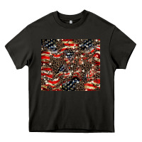 Asphalt American flag leopard tumbler Heavy Core Tee - HowdyJamesFarm