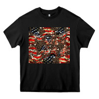 Black American flag leopard tumbler Heavy Core Tee - HowdyJamesFarm