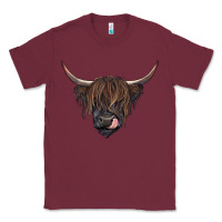 Burgundy Black highland cow Classic Tee - RanaPortraitStore