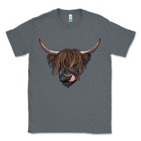 Charcoal Heather Black highland cow Classic Tee - RanaPortraitStore