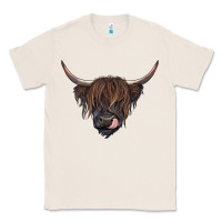 Natural Black highland cow Classic Tee - RanaPortraitStore