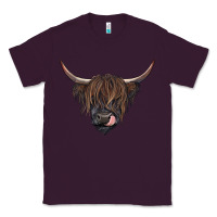 Plum Black highland cow Classic Tee - RanaPortraitStore