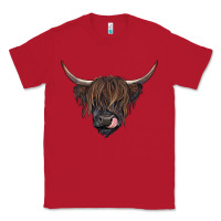 Red Black highland cow Classic Tee - RanaPortraitStore