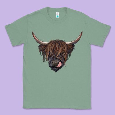 Black Highland Cow Classic Tee Designed By Ranaportraitstore