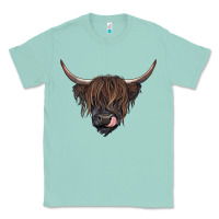 Seafoam Black highland cow Classic Tee - RanaPortraitStore